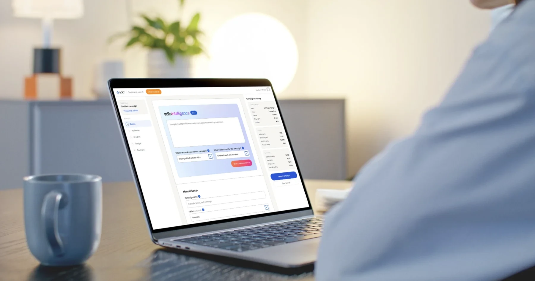 Adlo campaign builder product interface